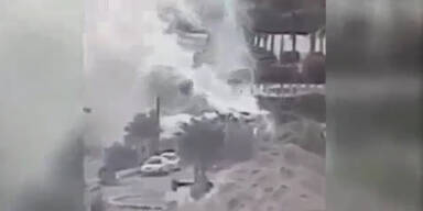 Überwachungskamera zeigt Explosion