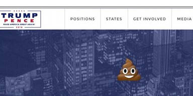 Emoji-Häufchen erscheint auf Trump-Webseite