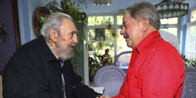Brasiliens Ex-Präsident Lula trifft Fidel Castro in Kuba