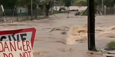 Schweres Hochwasser auf Fidschi-Inseln
