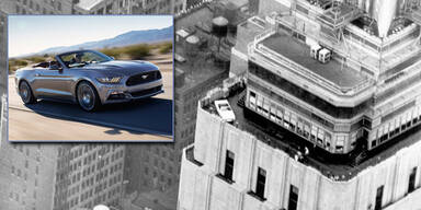 Neuer Mustang auf dem Empire State Building