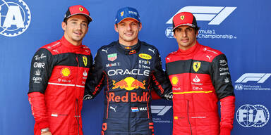 Leclerc Verstappen Sainz Podium