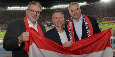 Polit-Prominenz bei EM-Qualispiel Österreich gegen Belgien