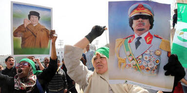 Gaddafi-Anhänger in Tripolis