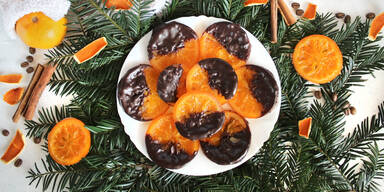 Weihnachtssnack: Kandierte Orangen mit Schokolade