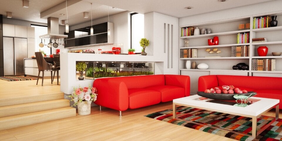 Interior rote Couch