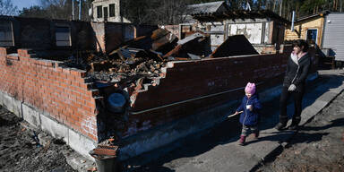 Ukraine zerstörtes Haus