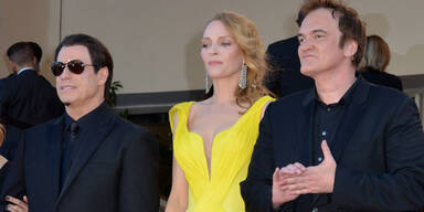 Uma Thurman, John Travolta, Quentin Tarantino