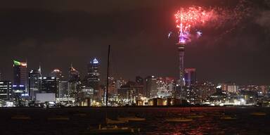 Silvester-Feuerwerk in Neuseeland