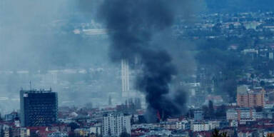 Großbrand mitten in Graz: Rösselmühle in Flammen