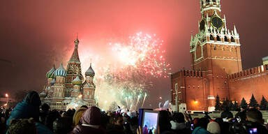 Moskau Silvester Feuerwerk