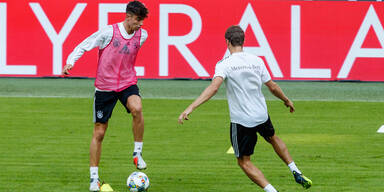 Kai Havertz und Thomas Müller im DFB-Training