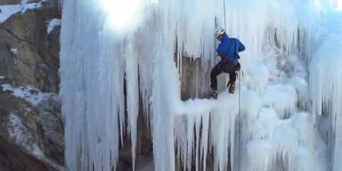 Gefährlich: Eisklettern in Colorado, USA