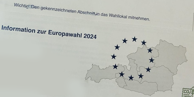 Unvollständiges Österreich auf EU-Wahl-Briefen