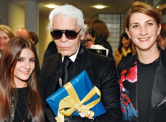 Karl Lagerfeld, Maleen und MADONNA-Redakteurin Alexandra Stroh