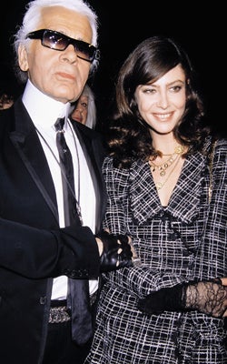 Karl Lagerfeld und Muse Anna Mouglalis