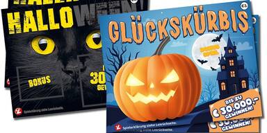 Rubbellos Halloween und Glückskürbis