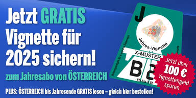 Holen Sie sich Ihre GRATIS*-Vignette für 2025 zum ÖSTERREICH Jahresabo