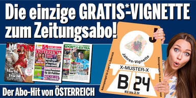 oe24-Aktion: Gratis-Vignette 2024 zum Zeitungsabo