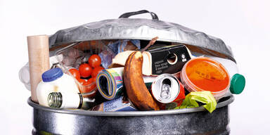 Lebensmittel Verschwendung Tonne Müll