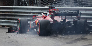 Charles Leclerc (Ferrari) crasht in Monaco