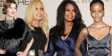 Linda Evangelista, Donatella Versace, Janet Jackson & Sara Nuru bei amFAR-Gala in Mailand