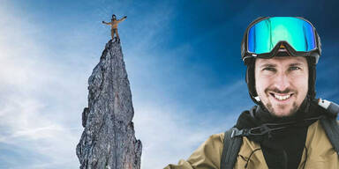 Marcel Hirscher auf Bergtour in luftiger Höhe