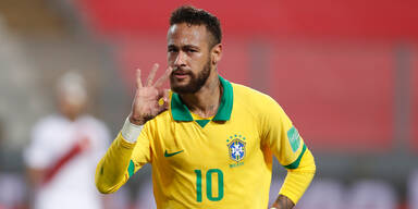 Neymar jubelt im Dress der brasilianischen Nationalmannschaft
