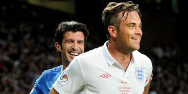Robbie Williams & Luis Figo: Promi-Fußball für den guten Zweck