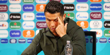 Cristiano Ronaldo auf der Preseekonferenz vor dem EM-Auftakt gegen Ungarn
