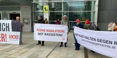 Hunderte bei Demo gegen Schwarz-Blau vor Landhaus in St. Pölten