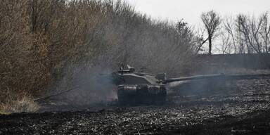 Ukrainischer Panzer in der Region Saporischschja