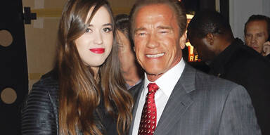 Arnie mit Tochter bei Premiere