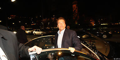 Schwarzenegger bei seiner Ankunft in Graz