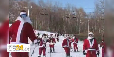 250 Santas machen Skipisten unsicher
