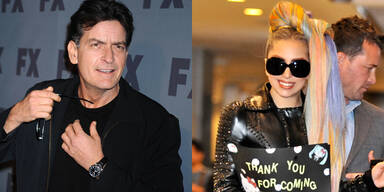 Charlie Sheen und Lady Gaga