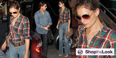 Shop the Look Katie Holmes Style Fashion Karohemd Jeans