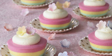 Rainbow Mini Cheesecakes