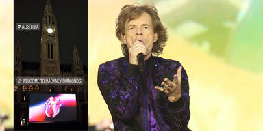 Rolling Stones: Werbung für neue CD am Rathausplatz