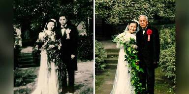 98-jähriges Pärchen stellt Hochzeitsfotos nach