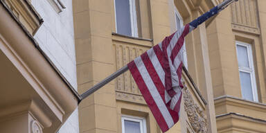 US-Botschaft Moskau Flagge