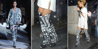 Rihannas festes Schuhwerk für Regentage