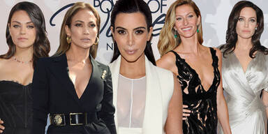 Mila Kunis, Jennifer Lopez, Kim Kardashian, Gisele Bündchen, Angelina Jolie