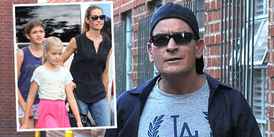 Charlie Sheen; Denise Richards mit Sam & Lola