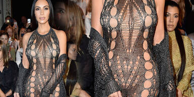 Kim Kardashian im Nacktkleid auf Fashion Week