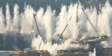 Unglücksbrücke in Genua: Letzte Pfeiler gesprengt