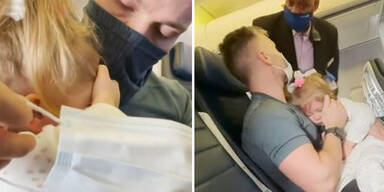 Familie muss Flugzeug verlassen, weil 2-Jährige keine Maske trägt