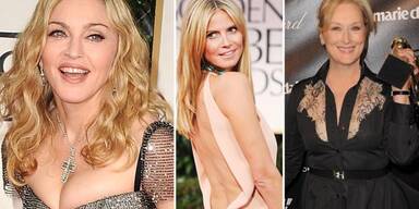 Golden Globes. Madonna, Heidi Klum, Meryl Streep