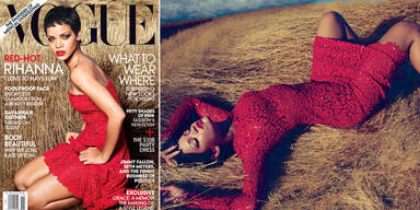 Für Vogue post Rihanna sexy als Lady in Red
