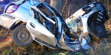 Pkw-Lenker (23) stirbt nach Crash mit Baum